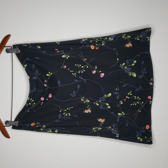 Vintage BCBGMAXAZRIA Womens Dark Floral Stretch Skirt Size L Fairy Grunge 90s - Picture 2 of 9
